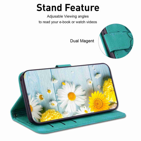 Lily Embossed Leather Phone Case, For Samsung Galaxy S25+ 5G, For Samsung Galaxy S25 Ultra 5G, For Samsung Galaxy S24 FE 5G