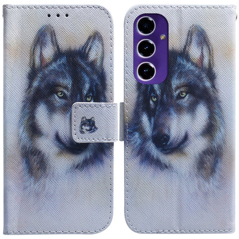 Coloured Drawing Flip Leather Phone Case, For Samsung Galaxy S25 Ultra 5G, For Samsung Galaxy S24 FE 5G