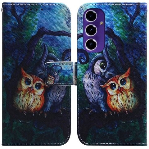 Coloured Drawing Flip Leather Phone Case, For Samsung Galaxy S25 Ultra 5G, For Samsung Galaxy S24 FE 5G