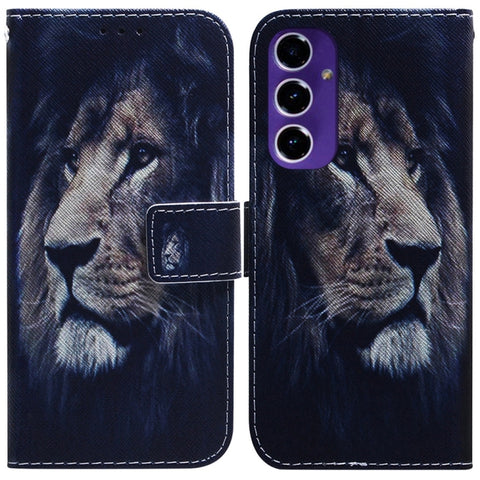 Coloured Drawing Flip Leather Phone Case, For Samsung Galaxy S25 Ultra 5G, For Samsung Galaxy S24 FE 5G