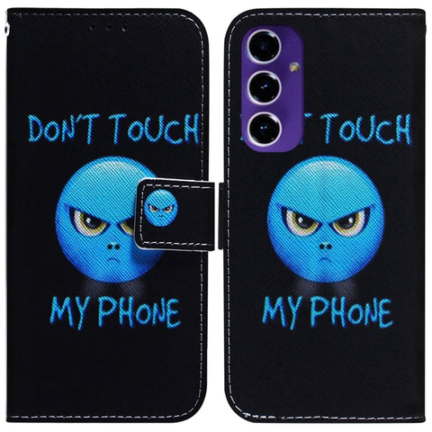 Coloured Drawing Flip Leather Phone Case, For Samsung Galaxy S25 Ultra 5G, For Samsung Galaxy S24 FE 5G