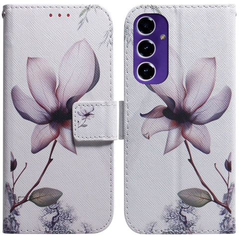 Coloured Drawing Flip Leather Phone Case, For Samsung Galaxy S25 Ultra 5G, For Samsung Galaxy S24 FE 5G