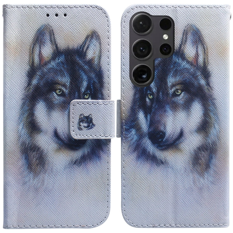 Coloured Drawing Flip Leather Phone Case, For Samsung Galaxy S25 Ultra 5G, For Samsung Galaxy S24 FE 5G