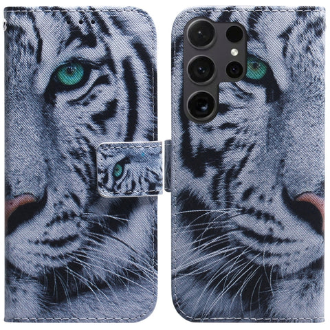 Coloured Drawing Flip Leather Phone Case, For Samsung Galaxy S25 Ultra 5G, For Samsung Galaxy S24 FE 5G