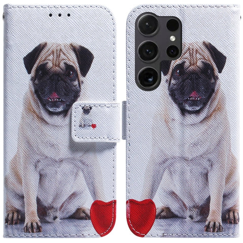 Coloured Drawing Flip Leather Phone Case, For Samsung Galaxy S25 Ultra 5G, For Samsung Galaxy S24 FE 5G
