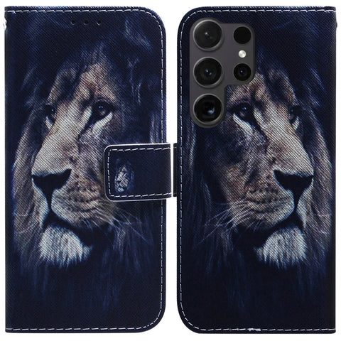 Coloured Drawing Flip Leather Phone Case, For Samsung Galaxy S25 Ultra 5G, For Samsung Galaxy S24 FE 5G