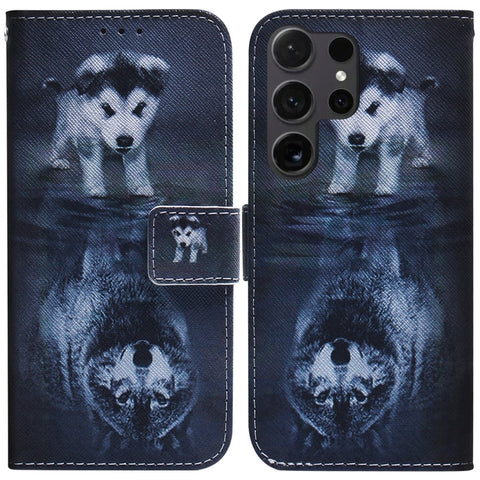 Coloured Drawing Flip Leather Phone Case, For Samsung Galaxy S25 Ultra 5G, For Samsung Galaxy S24 FE 5G