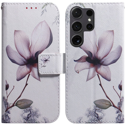 Coloured Drawing Flip Leather Phone Case, For Samsung Galaxy S25 Ultra 5G, For Samsung Galaxy S24 FE 5G