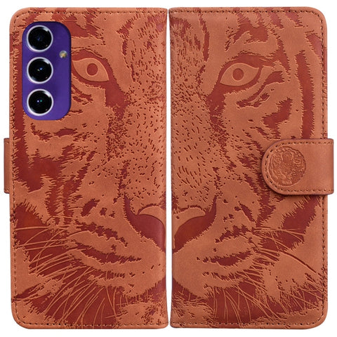 Tiger Embossing Pattern Flip Leather Phone Case, For Samsung Galaxy S25 Ultra 5G, For Samsung Galaxy S24 FE 5G