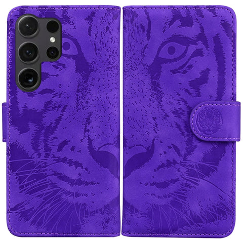 Tiger Embossing Pattern Flip Leather Phone Case, For Samsung Galaxy S25 Ultra 5G, For Samsung Galaxy S24 FE 5G