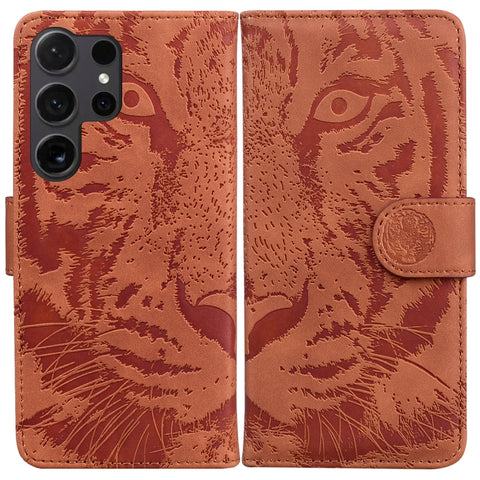 Tiger Embossing Pattern Flip Leather Phone Case, For Samsung Galaxy S25 Ultra 5G, For Samsung Galaxy S24 FE 5G