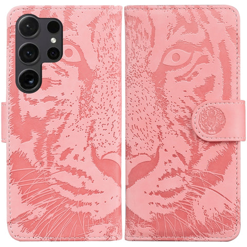 Tiger Embossing Pattern Flip Leather Phone Case, For Samsung Galaxy S25 Ultra 5G, For Samsung Galaxy S24 FE 5G