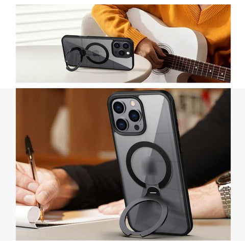 Transparent MagSafe Magnetic Rotating Ring Holder Phone Case, For iPhone 13 Pro Max, For iPhone 13 Pro, For iPhone 13, For iPhone 12 / 12 Pro, For iPhone 12 Pro Max