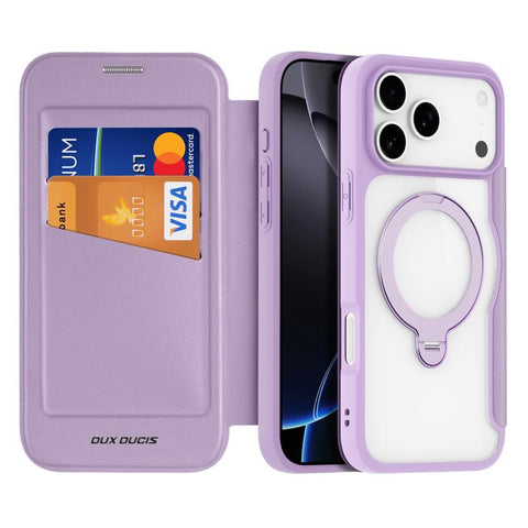 DUX DUCIS Skin X Pro Series MagSafe Ring Holder Leather Phone Case, For iPhone 18 Pro / 17 Pro, For iPhone 18 Pro Max / 17 Pro Max, For iPhone 17e / 16e, For iPhone 17, For iPhone Air, For iPhone 16 Pro Max, For iPhone 16 Pro, For iPhone 16 Plus       ...