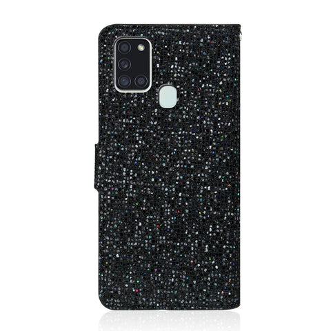 Glitter Powder Horizontal Flip Leather Case with Card Slots & Holder & Lanyard, For Samsung Galaxy A21s, For Samsung Galaxy Note 20, For Samsung Galaxy Note 20 Ultra
