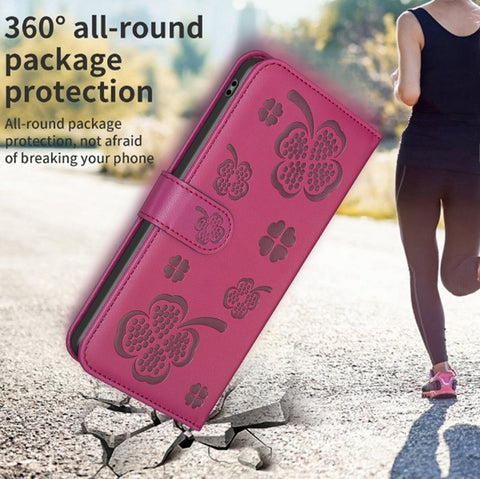 Four-leaf Embossed Leather Phone Case, For Samsung Galaxy A56 5G, For Samsung Galaxy A36, For Samsung Galaxy A16 5G, For Samsung Galaxy A06