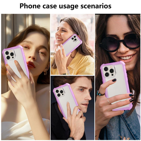 Transparent Matte TPU Hybrid PC 3-in-1 Phone Case, For iPhone 16 Pro Max, For iPhone 16 Pro, For iPhone 16 Plus, For iPhone 16, For iPhone 15 Pro Max, For iPhone 15 Pro, For iPhone 15 Plus, For iPhone 15