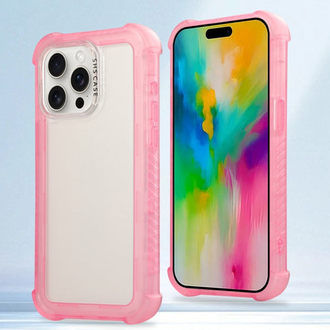 Transparent Matte TPU Hybrid PC 3-in-1 Phone Case, For iPhone 16 Pro Max, For iPhone 16 Pro, For iPhone 16 Plus, For iPhone 16, For iPhone 15 Pro Max, For iPhone 15 Pro, For iPhone 15 Plus, For iPhone 15