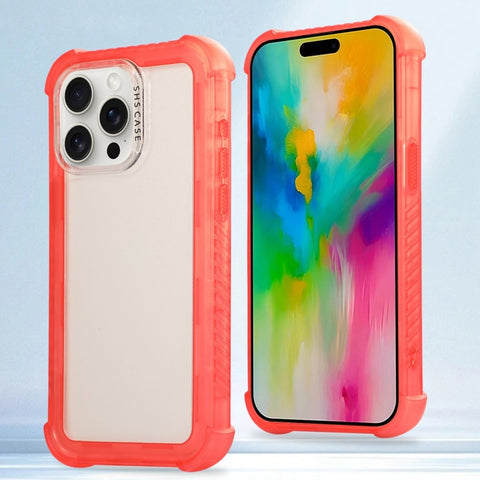 Transparent Matte TPU Hybrid PC 3-in-1 Phone Case, For iPhone 16 Pro Max, For iPhone 16 Pro, For iPhone 16 Plus, For iPhone 16, For iPhone 15 Pro Max, For iPhone 15 Pro, For iPhone 15 Plus, For iPhone 15