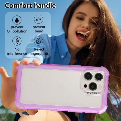 Transparent Matte TPU Hybrid PC 3-in-1 Phone Case, For iPhone 14 Plus, For iPhone 14, For iPhone 14 Pro, For iPhone 14 Pro Max, For iPhone 13
