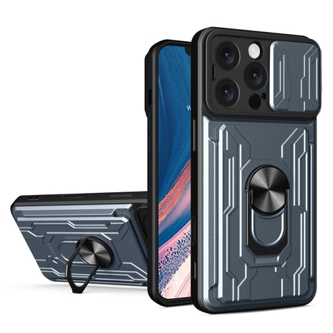 Sliding Camshield TPU+PC Phone Case with Card Slot, For iPhone 16 Pro Max, For iPhone 16 Pro, For iPhone 16 Plus, For iPhone 16, For iPhone 15 Pro Max, For iPhone 15 Pro