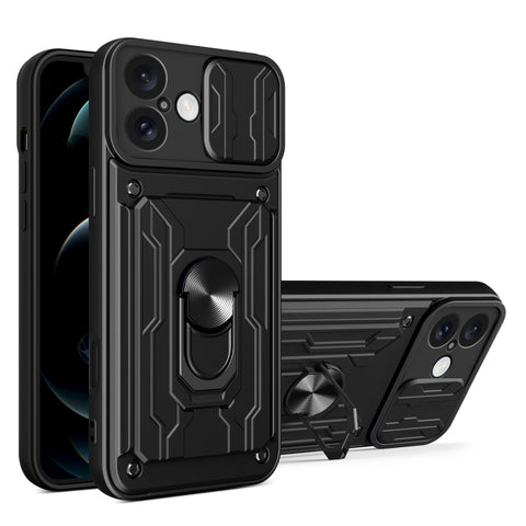 Sliding Camshield TPU+PC Phone Case with Card Slot, For iPhone 16 Pro Max, For iPhone 16 Pro, For iPhone 16 Plus, For iPhone 16, For iPhone 15 Pro Max, For iPhone 15 Pro