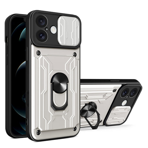 Sliding Camshield TPU+PC Phone Case with Card Slot, For iPhone 16 Pro Max, For iPhone 16 Pro, For iPhone 16 Plus, For iPhone 16, For iPhone 15 Pro Max, For iPhone 15 Pro