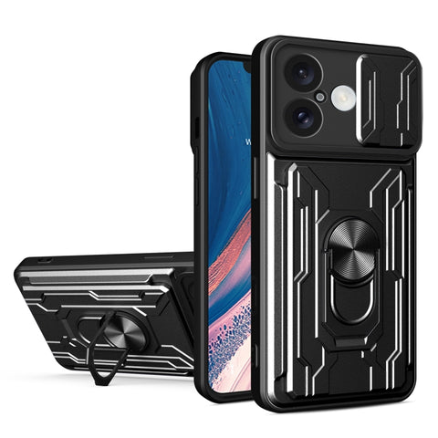 Sliding Camshield TPU+PC Phone Case with Card Slot, For iPhone 16 Pro Max, For iPhone 16 Pro, For iPhone 16 Plus, For iPhone 16, For iPhone 15 Pro Max, For iPhone 15 Pro