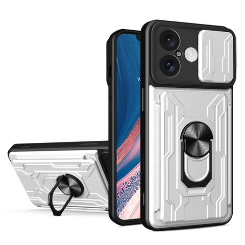Sliding Camshield TPU+PC Phone Case with Card Slot, For iPhone 16 Pro Max, For iPhone 16 Pro, For iPhone 16 Plus, For iPhone 16, For iPhone 15 Pro Max, For iPhone 15 Pro
