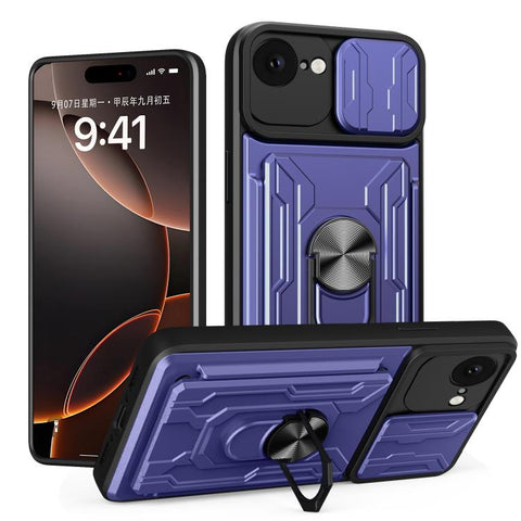 Sliding Camshield TPU+PC Phone Case with Card Slot, For iPhone 18 Pro, For iPhone 18 Pro Max, For iPhone 17e / 16e, For iPhone 17 Pro Max, For iPhone 17 Pro, For iPhone 17