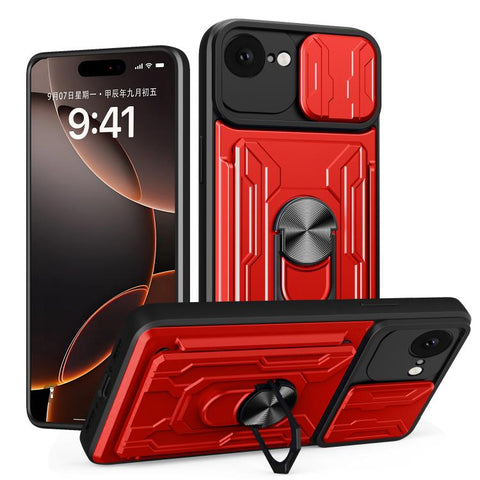 Sliding Camshield TPU+PC Phone Case with Card Slot, For iPhone 18 Pro, For iPhone 18 Pro Max, For iPhone 17e / 16e, For iPhone 17 Pro Max, For iPhone 17 Pro, For iPhone 17