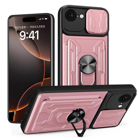 Sliding Camshield TPU+PC Phone Case with Card Slot, For iPhone 18 Pro, For iPhone 18 Pro Max, For iPhone 17e / 16e, For iPhone 17 Pro Max, For iPhone 17 Pro, For iPhone 17
