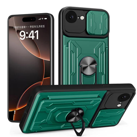 Sliding Camshield TPU+PC Phone Case with Card Slot, For iPhone 18 Pro, For iPhone 18 Pro Max, For iPhone 17e / 16e, For iPhone 17 Pro Max, For iPhone 17 Pro, For iPhone 17