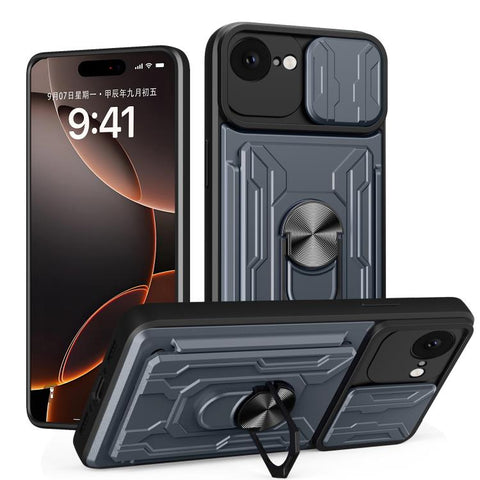Sliding Camshield TPU+PC Phone Case with Card Slot, For iPhone 18 Pro, For iPhone 18 Pro Max, For iPhone 17e / 16e, For iPhone 17 Pro Max, For iPhone 17 Pro, For iPhone 17