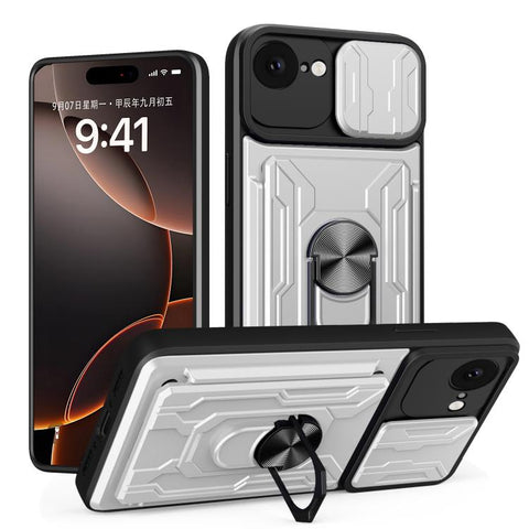 Sliding Camshield TPU+PC Phone Case with Card Slot, For iPhone 18 Pro, For iPhone 18 Pro Max, For iPhone 17e / 16e, For iPhone 17 Pro Max, For iPhone 17 Pro, For iPhone 17