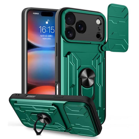 Sliding Camshield TPU+PC Phone Case with Card Slot, For iPhone 18 Pro, For iPhone 18 Pro Max, For iPhone 17e / 16e, For iPhone 17 Pro Max, For iPhone 17 Pro, For iPhone 17