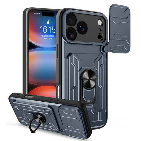 Sliding Camshield TPU+PC Phone Case with Card Slot, For iPhone 18 Pro, For iPhone 18 Pro Max, For iPhone 17e / 16e, For iPhone 17 Pro Max, For iPhone 17 Pro, For iPhone 17