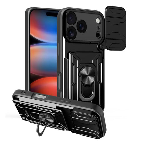 Sliding Camshield TPU+PC Phone Case with Card Slot, For iPhone 18 Pro, For iPhone 18 Pro Max, For iPhone 17e / 16e, For iPhone 17 Pro Max, For iPhone 17 Pro, For iPhone 17