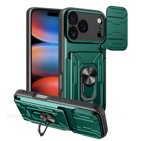 Sliding Camshield TPU+PC Phone Case with Card Slot, For iPhone 18 Pro, For iPhone 18 Pro Max, For iPhone 17e / 16e, For iPhone 17 Pro Max, For iPhone 17 Pro, For iPhone 17