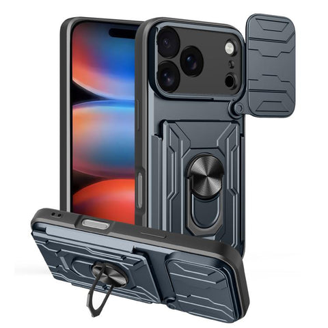 Sliding Camshield TPU+PC Phone Case with Card Slot, For iPhone 18 Pro, For iPhone 18 Pro Max, For iPhone 17e / 16e, For iPhone 17 Pro Max, For iPhone 17 Pro, For iPhone 17