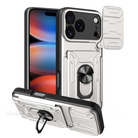Sliding Camshield TPU+PC Phone Case with Card Slot, For iPhone 18 Pro, For iPhone 18 Pro Max, For iPhone 17e / 16e, For iPhone 17 Pro Max, For iPhone 17 Pro, For iPhone 17