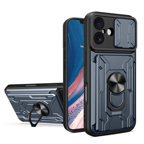 Sliding Camshield TPU+PC Phone Case with Card Slot, For iPhone 18 Pro, For iPhone 18 Pro Max, For iPhone 17e / 16e, For iPhone 17 Pro Max, For iPhone 17 Pro, For iPhone 17
