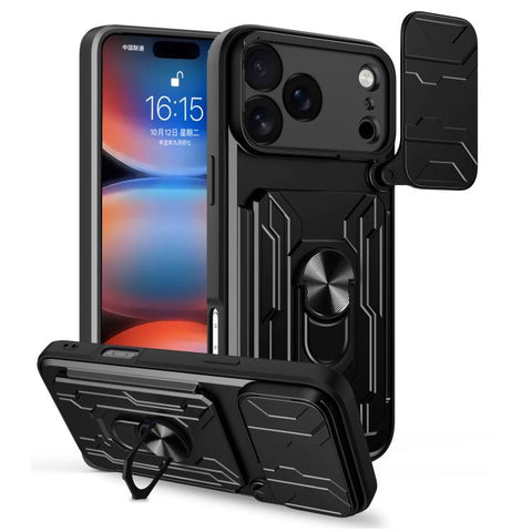 Sliding Camshield TPU+PC Phone Case with Card Slot, For iPhone 18 Pro, For iPhone 18 Pro Max, For iPhone 17e / 16e, For iPhone 17 Pro Max, For iPhone 17 Pro, For iPhone 17