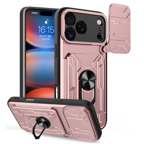 Sliding Camshield TPU+PC Phone Case with Card Slot, For iPhone 18 Pro, For iPhone 18 Pro Max, For iPhone 17e / 16e, For iPhone 17 Pro Max, For iPhone 17 Pro, For iPhone 17