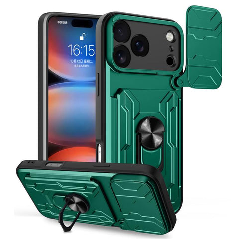Sliding Camshield TPU+PC Phone Case with Card Slot, For iPhone 18 Pro, For iPhone 18 Pro Max, For iPhone 17e / 16e, For iPhone 17 Pro Max, For iPhone 17 Pro, For iPhone 17