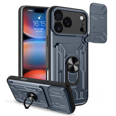 Sliding Camshield TPU+PC Phone Case with Card Slot, For iPhone 18 Pro, For iPhone 18 Pro Max, For iPhone 17e / 16e, For iPhone 17 Pro Max, For iPhone 17 Pro, For iPhone 17
