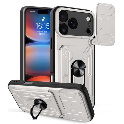 Sliding Camshield TPU+PC Phone Case with Card Slot, For iPhone 18 Pro, For iPhone 18 Pro Max, For iPhone 17e / 16e, For iPhone 17 Pro Max, For iPhone 17 Pro, For iPhone 17