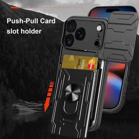 Sliding Camshield TPU+PC Phone Case with Card Slot, For iPhone 18 Pro, For iPhone 18 Pro Max, For iPhone 17e / 16e, For iPhone 17 Pro Max, For iPhone 17 Pro, For iPhone 17