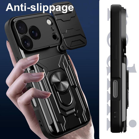 Sliding Camshield TPU+PC Phone Case with Card Slot, For iPhone 18 Pro, For iPhone 18 Pro Max, For iPhone 17e / 16e, For iPhone 17 Pro Max, For iPhone 17 Pro, For iPhone 17
