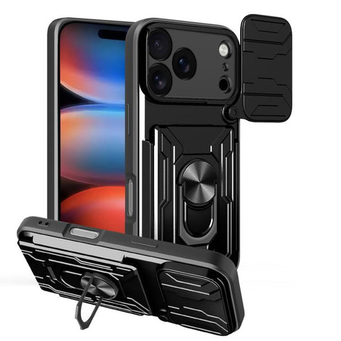 Sliding Camshield TPU+PC Phone Case with Card Slot, For iPhone 18 Pro, For iPhone 18 Pro Max, For iPhone 17e / 16e, For iPhone 17 Pro Max, For iPhone 17 Pro, For iPhone 17